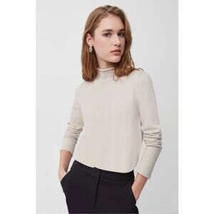 French Connection Babysoft Roll Neck Sweater White Long Sleeve Pullover Size M